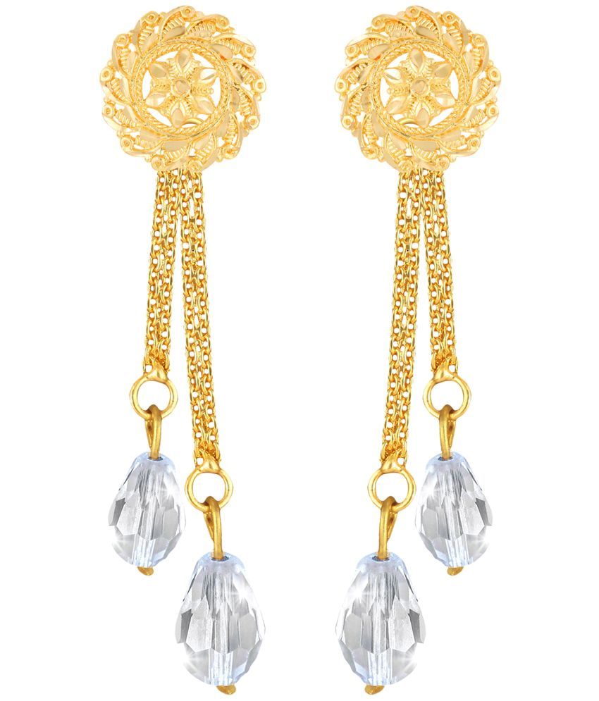     			VIVASTRI Golden Drop Earrings ( Pack of 1 )