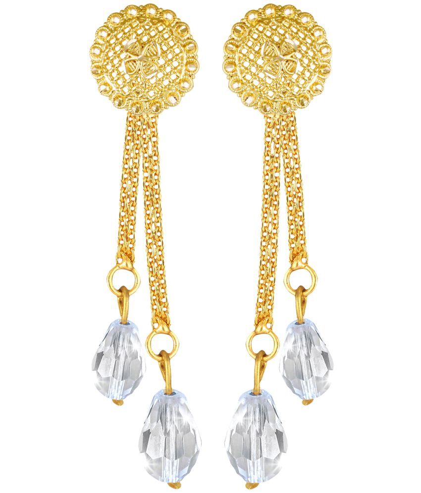     			VIVASTRI Golden Drop Earrings ( Pack of 1 )