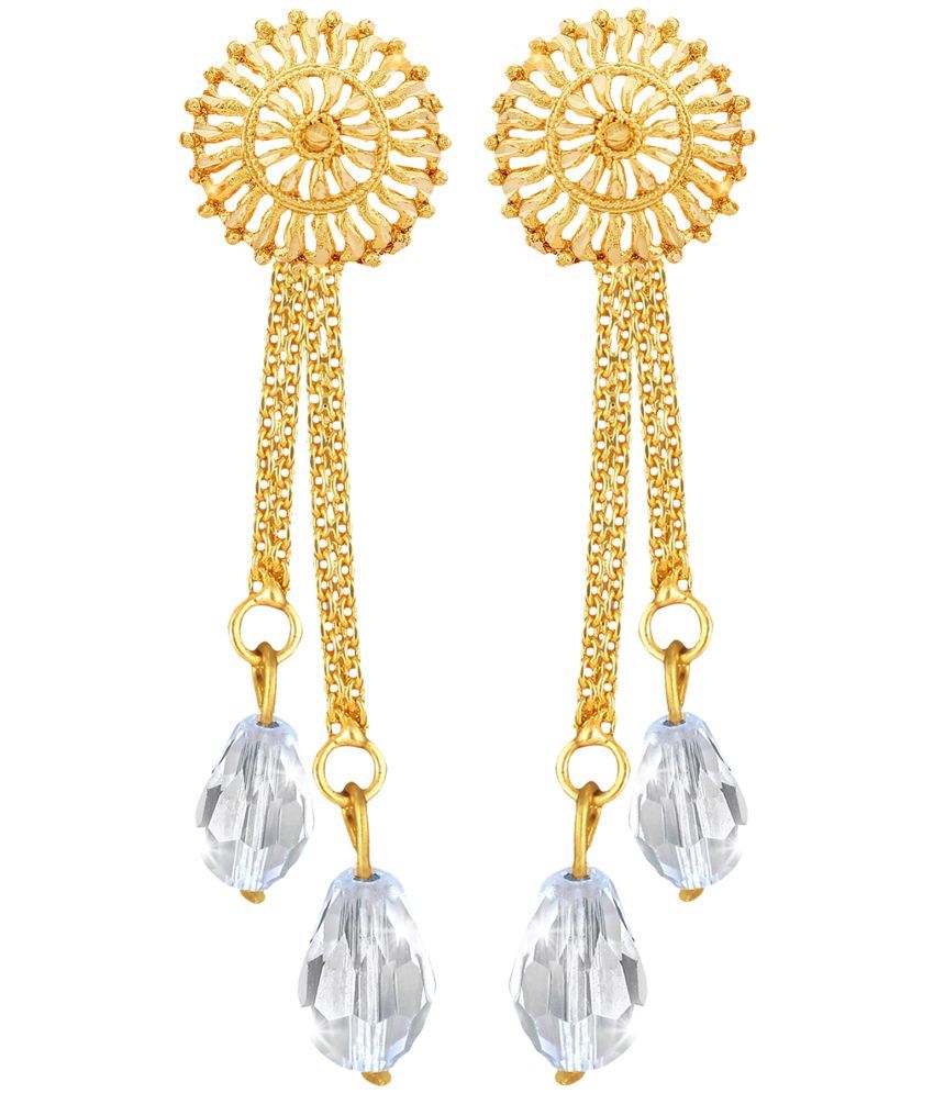     			VIVASTRI Golden Drop Earrings ( Pack of 1 )