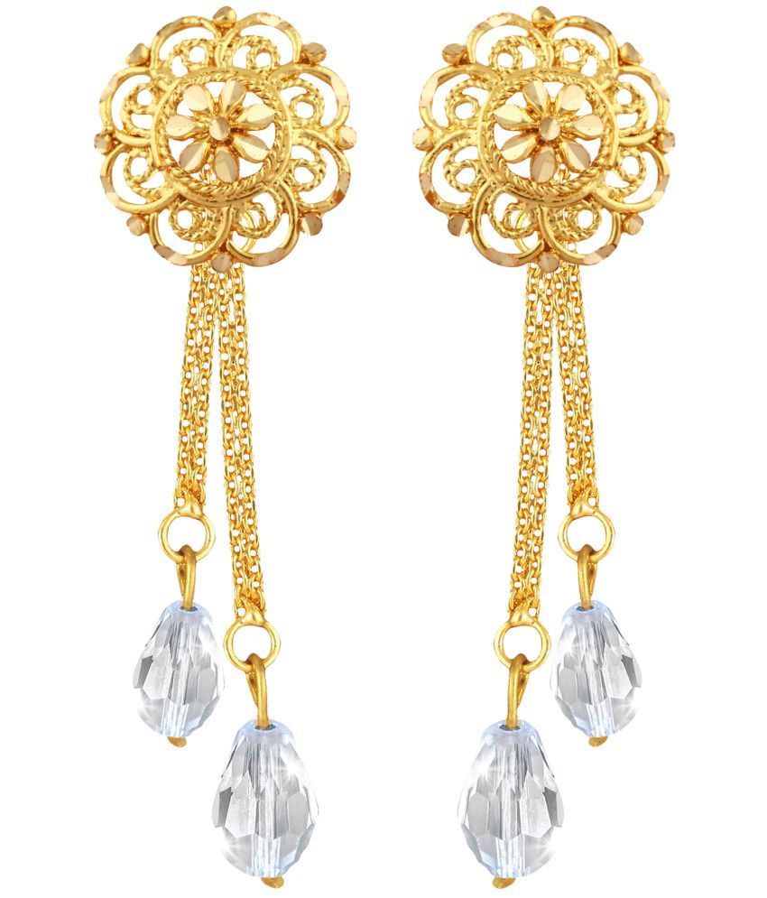     			VIVASTRI Golden Drop Earrings ( Pack of 1 )