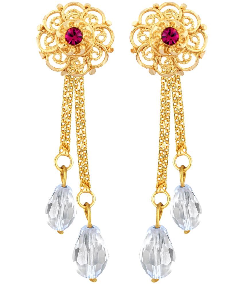     			VIVASTRI Golden Drop Earrings ( Pack of 1 )