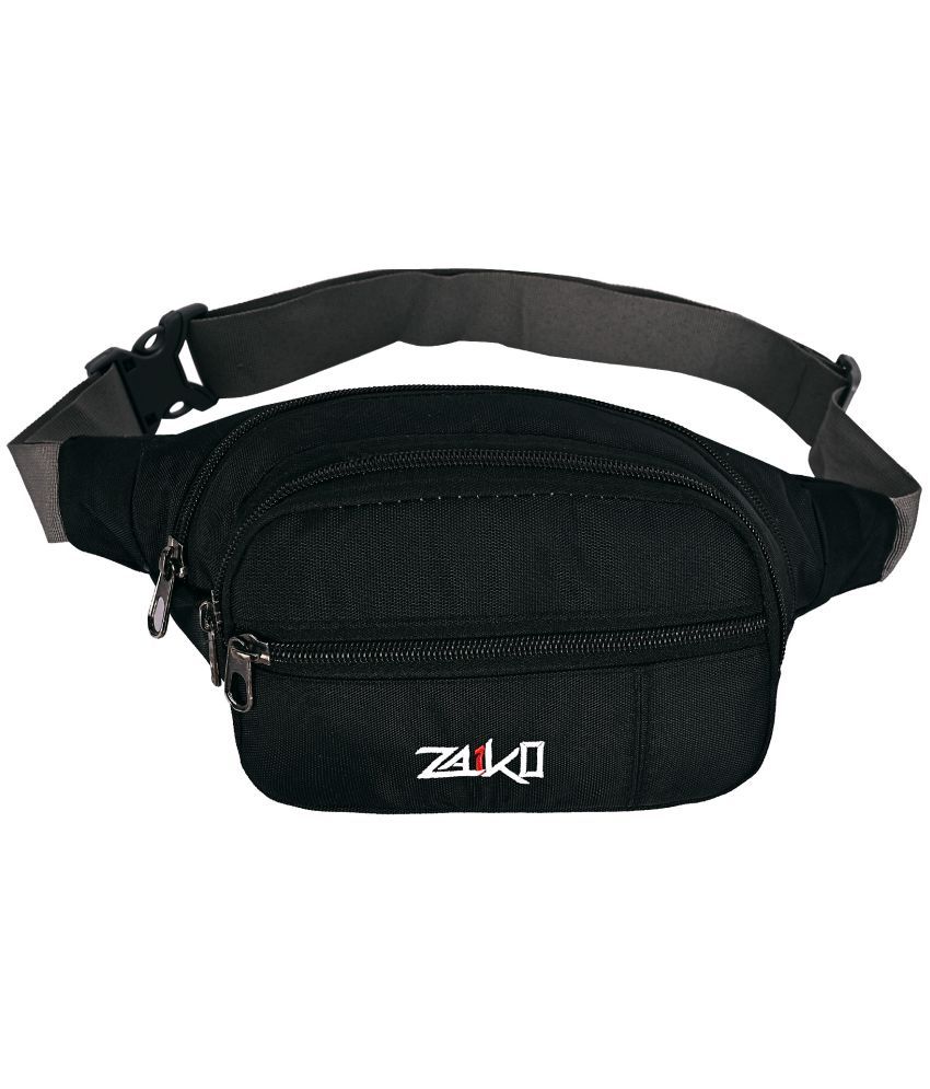     			ZAIKO BAGS Zaiko Waist Pouch Fabric Black Waist Pouch