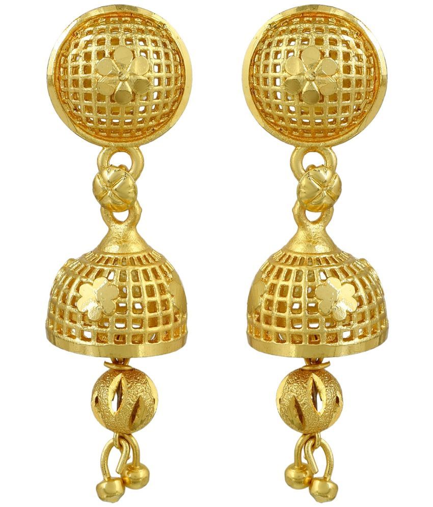     			ADMIER Yellow Jhumki Earrings ( Pack of 1 )