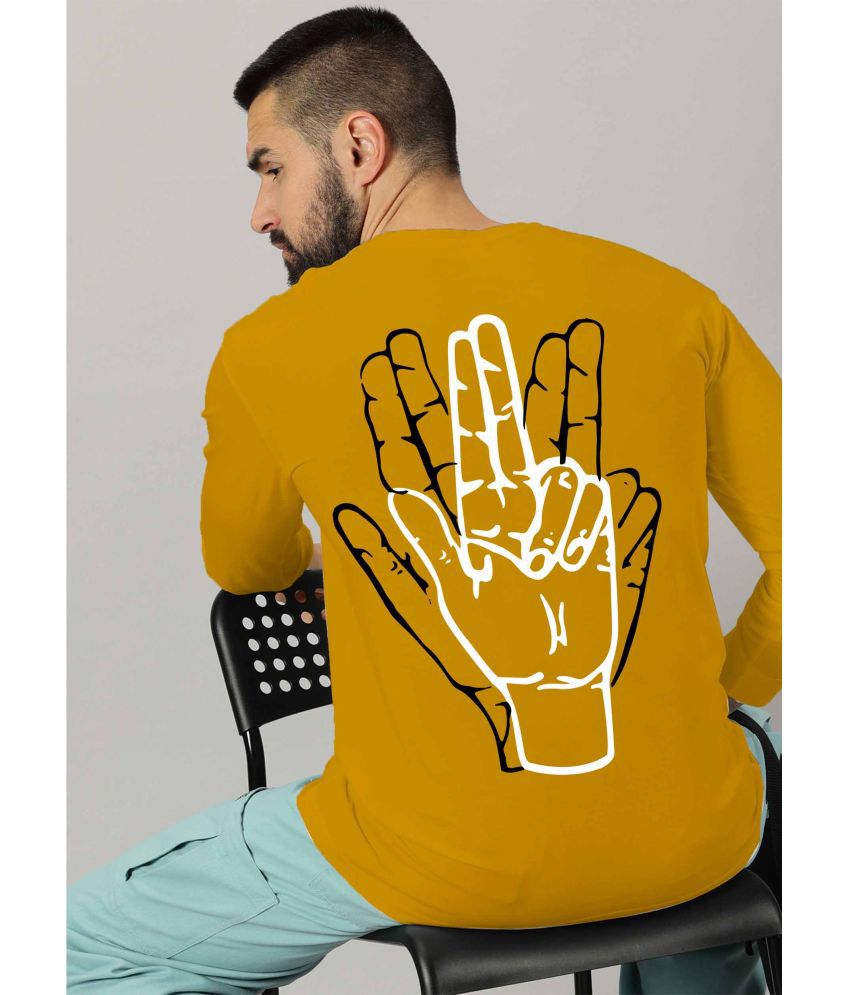     			AUSK Cotton Blend Regular Fit Printed Full Sleeves Men's T-Shirt - Mustard ( Pack of 1 )