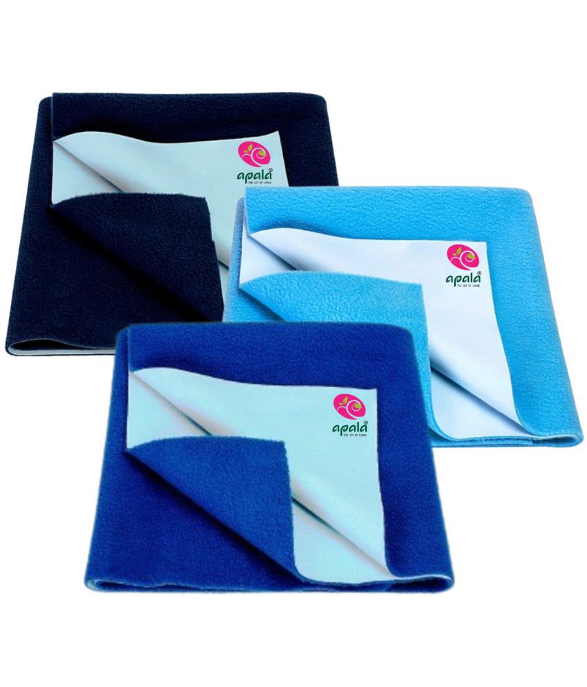     			Apala Navy Blue Laminated Bed Protector Sheet ( Pack of 3 )