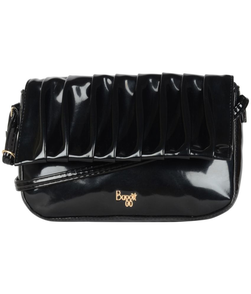     			Baggit Black Faux Leather Sling Bag