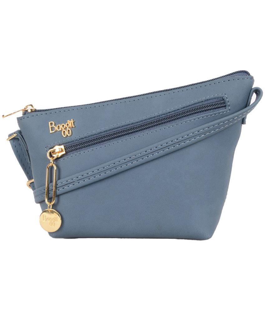     			Baggit Blue Faux Leather Sling Bag