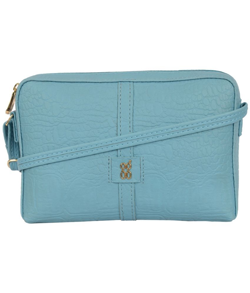     			Baggit Blue Faux Leather Sling Bag