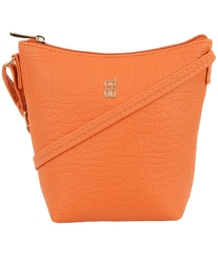     			Baggit Orange Faux Leather Sling Bag