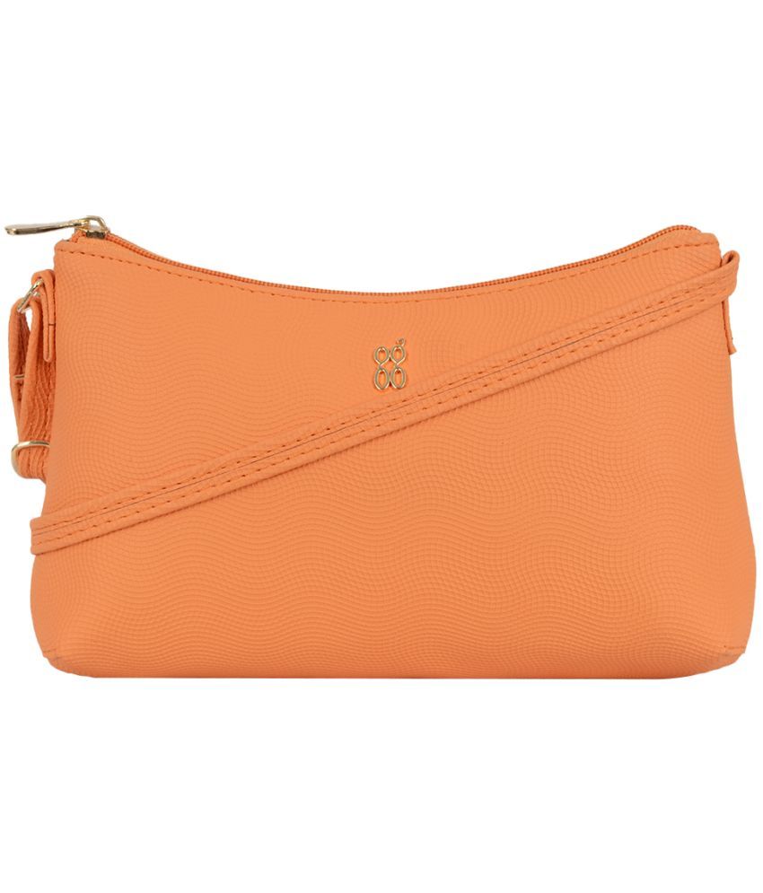     			Baggit Orange Faux Leather Sling Bag