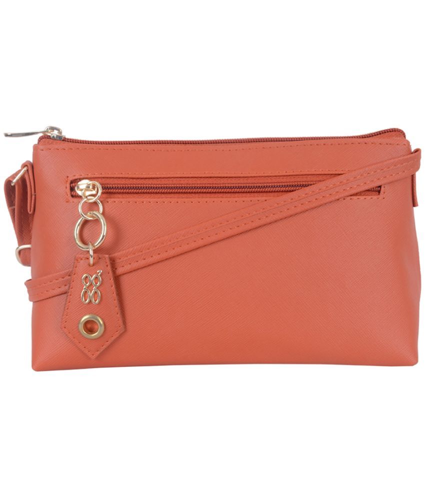     			Baggit Orange Faux Leather Sling Bag