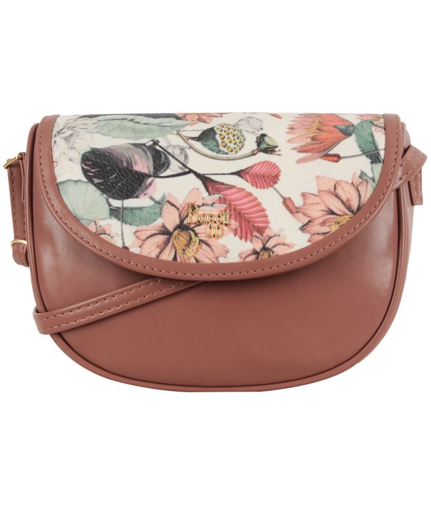     			Baggit Pink Faux Leather Sling Bag