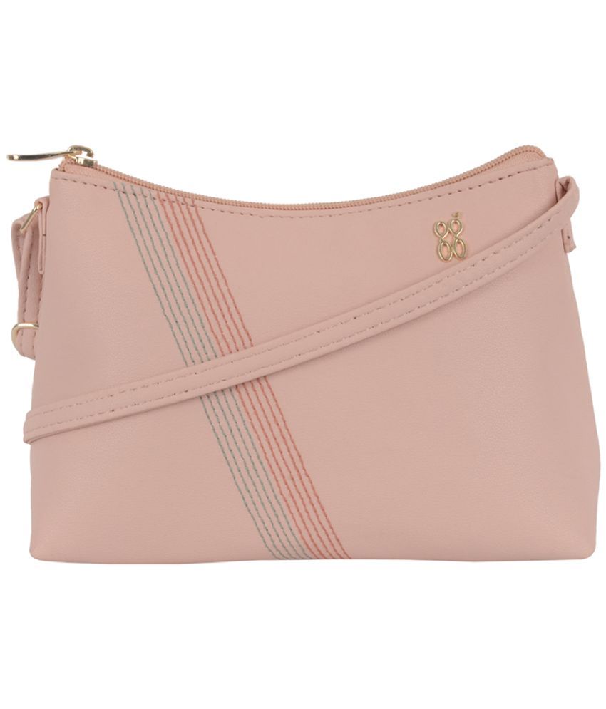     			Baggit Pink Faux Leather Sling Bag