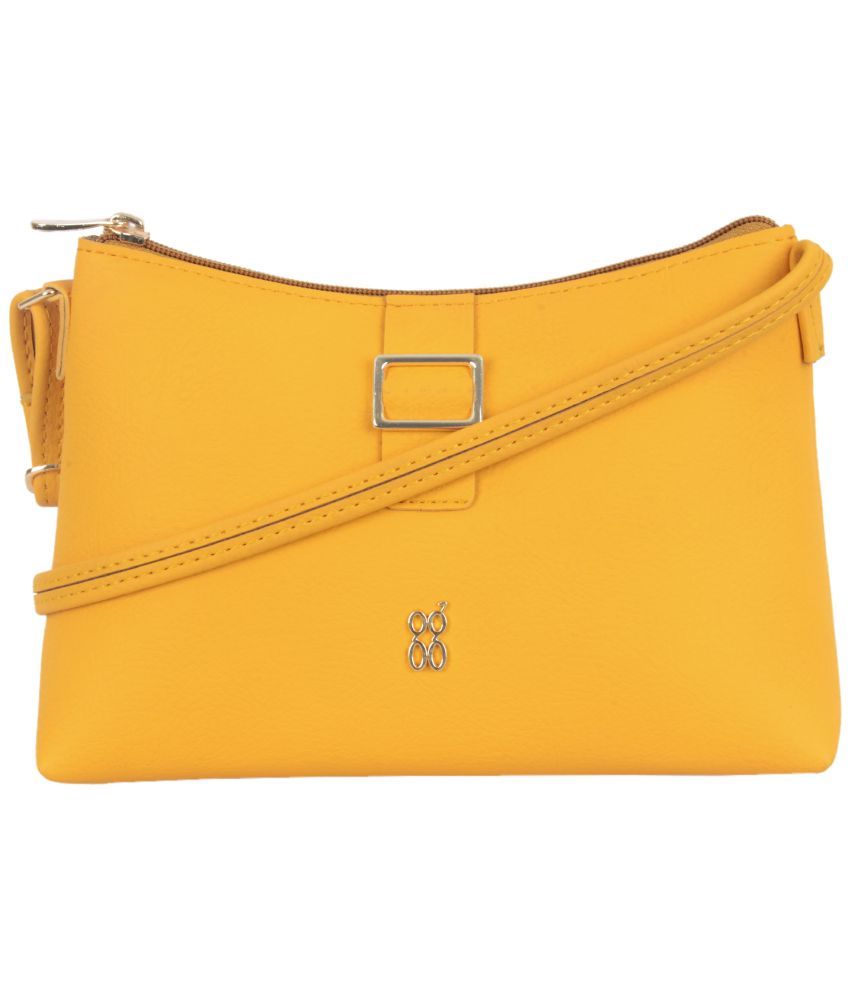     			Baggit Yellow Faux Leather Sling Bag