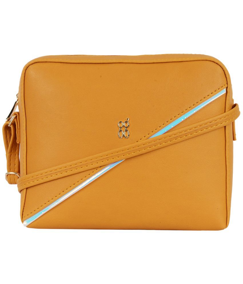     			Baggit Yellow Faux Leather Sling Bag