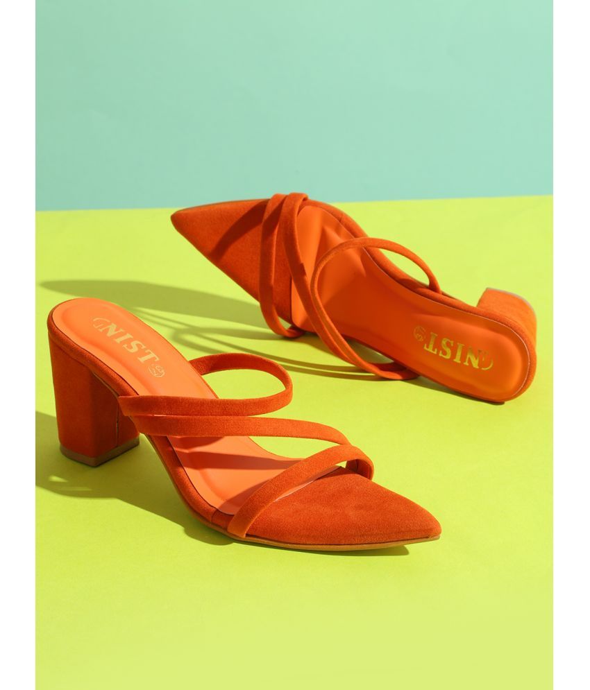     			Gnist Orange Women's Sandal Heels