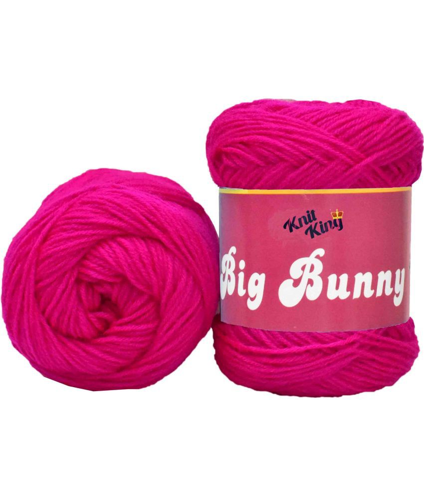     			KNIT KING 100% Acrylic Wool Light Magenta 150 GMS Wool Ball Hand Knitting Wool/Art Craft Soft Fingering Crochet Hook Yarn, Needle Knitting Yarn Thread Dyed-LA Art-