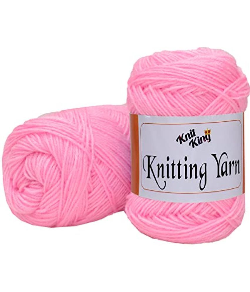     			KNIT KING 100% Acrylic Wool Deep Pink 100 GMS Wool Ball Hand Knitting Wool/Art Craft Soft Fingering Crochet Hook Yarn, Needle Knitting Yarn Thread Dyed-B Art-AII