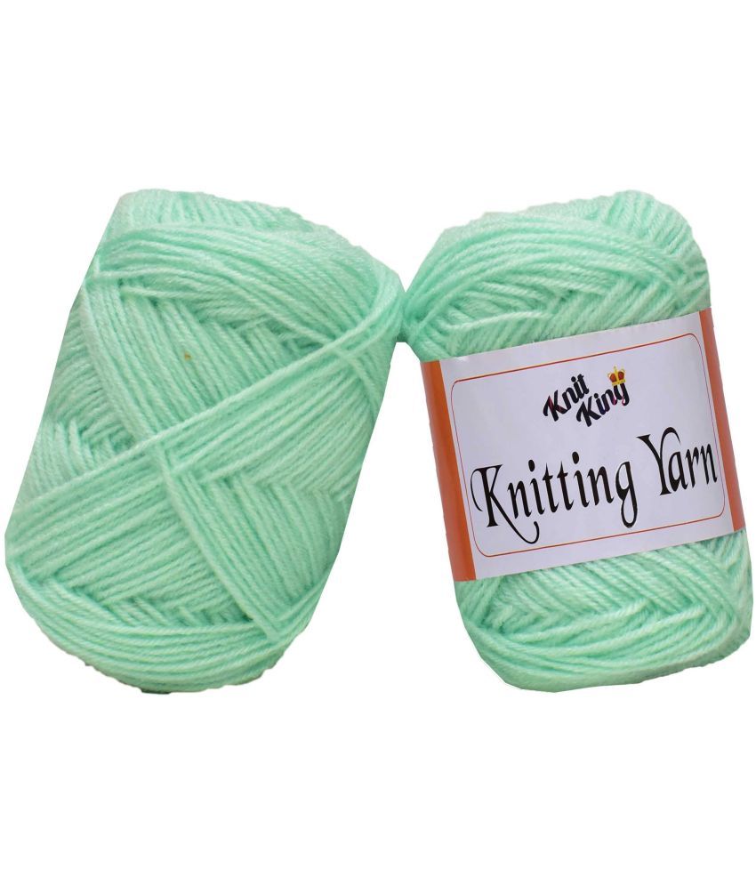     			KNIT KING 100% Acrylic Wool Grape Green 200 GMS Wool Ball Hand Knitting Wool/Art Craft Soft Fingering Crochet Hook Yarn, Needle Knitting Yarn Thread Dyed-BA Art-ABCI