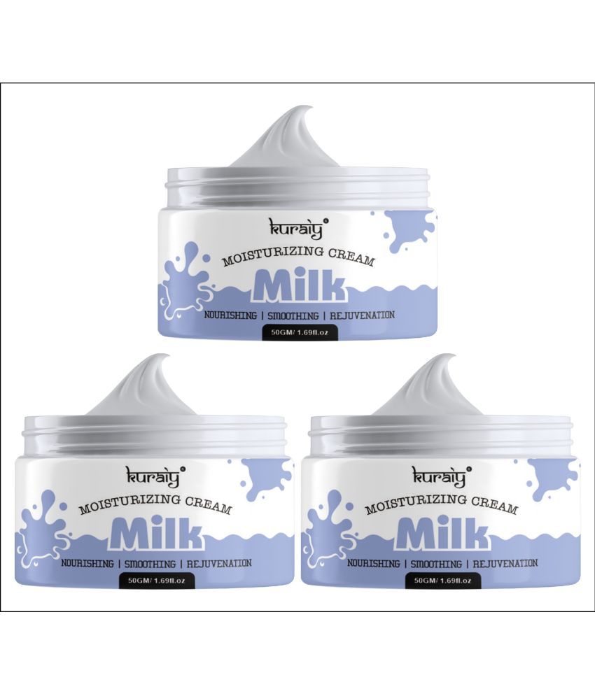     			KURAIY Milk Cream Brightens Skin Tone Improves Dullness Moisturizes Cream Pack Of 3