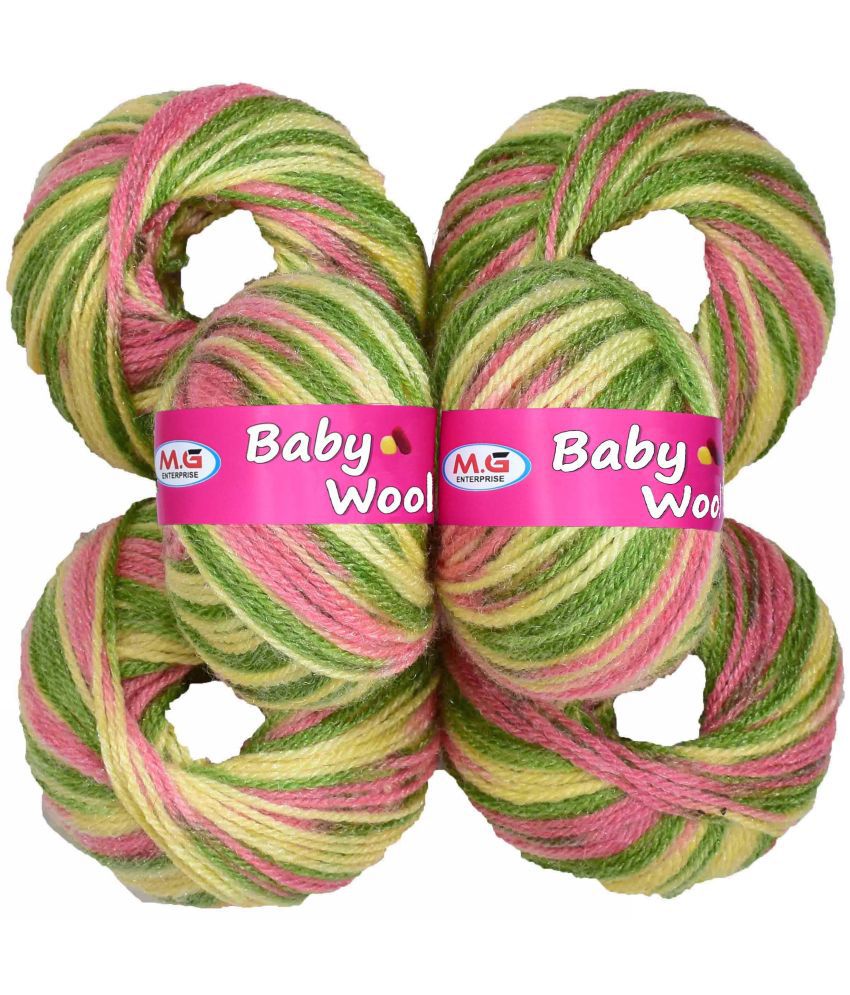     			M.G ENTERPRISE 100% Acrylic Wool M13 (Pack of 14) Baby Wool Wool Ball Hand Knitting Wool/Art Craft Soft Fingering Crochet Hook Yarn, Needle Knitting Yarn Thread Dyed … K B