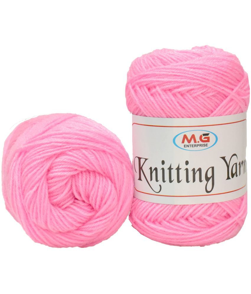     			M.G ENTERPRISE 100% Acrylic Wool Deep Pink 200 GMS Wool Ball Hand Knitting Wool/Art Craft Soft Fingering Crochet Hook Yarn, Needle Knitting Yarn Thread Dyed- Art-AII