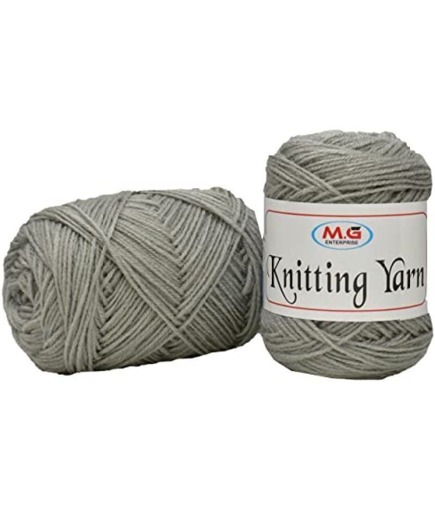     			M.G ENTERPRISE 100% Acrylic Wool Steel Grey 100 GMS Wool Ball Hand Knitting Wool/Art Craft Soft Fingering Crochet Hook Yarn, Needle Knitting Yarn Thread Dyed-TL Art-AGI