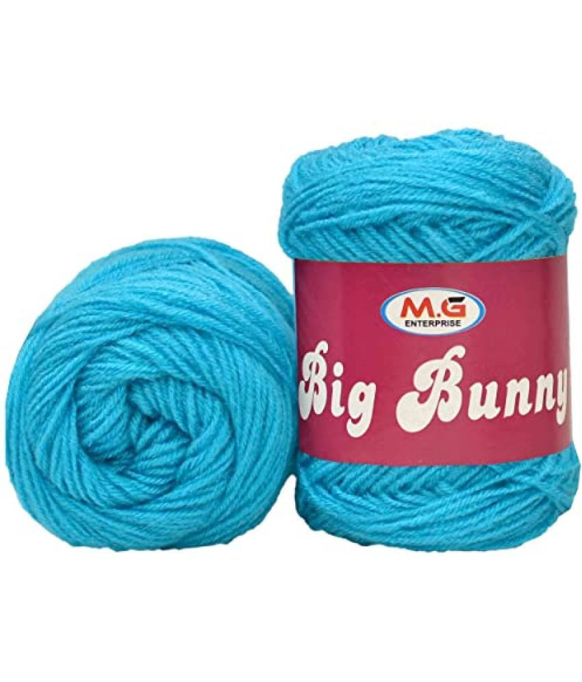     			M.G ENTERPRISE 100% Acrylic Wool Aqua Blue 200 GMS Wool Ball Hand Knitting Wool/Art Craft Soft Fingering Crochet Hook Yarn, Needle Knitting Yarn Thread Dyed-RA Art-AFH