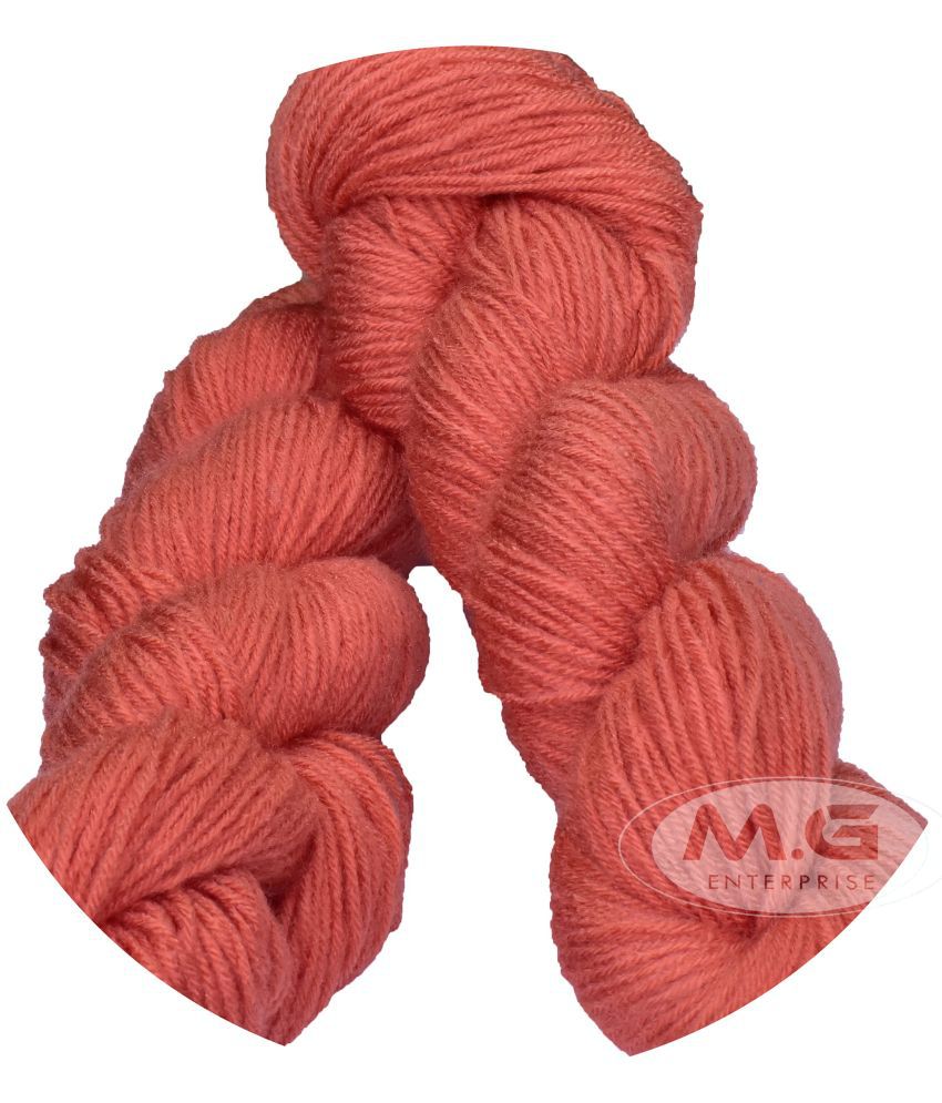     			M.G ENTERPRISE Brilon Salmon (500 gm) Wool Hank Hand Knitting Wool/Art Craft Soft Fingering Crochet Hook Yarn, Needle Knitting Yarn Thread Dyed BCA