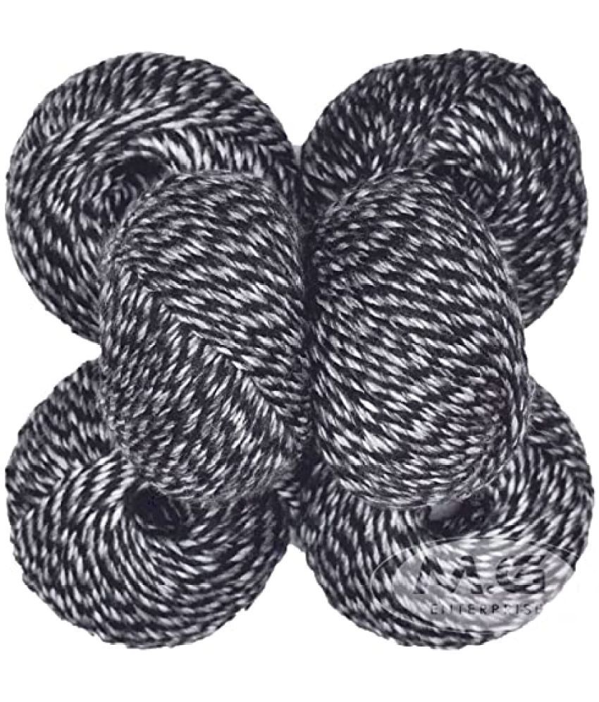     			M.G ENTERPRISE Cotton Yarn Black White (14 pc) Cotton Yarn 4 ply Wool Ball Hand Knitting Wool/Art Craft Soft Fingering Crochet Hook Yarn, Needle Knitting Yarn Thread Dyed