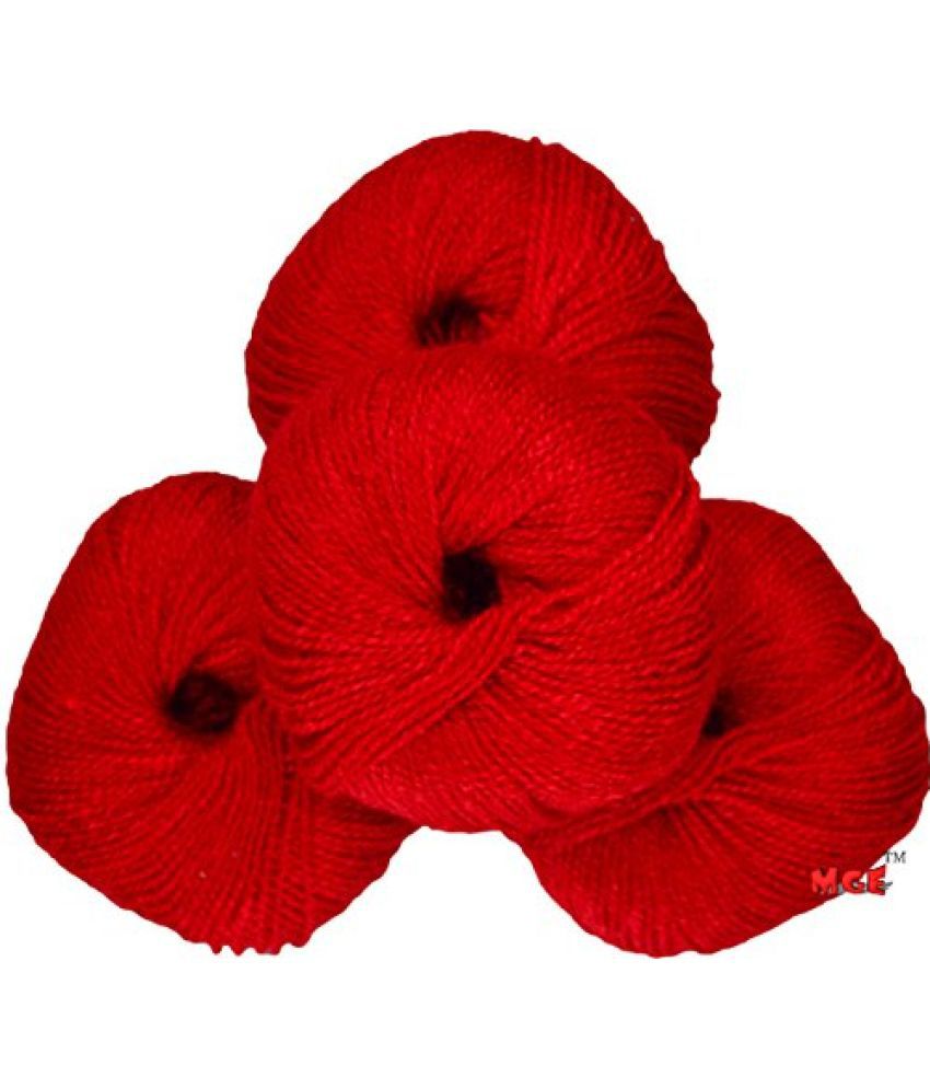     			M.G ENTERPRISE Enterprise Soft n Smart Red (200 gm) Wool Hank Hand Knitting Wool/Art Craft Soft Fingering Crochet Hook Yarn, Needle Knitting Yarn Thread Dyed
