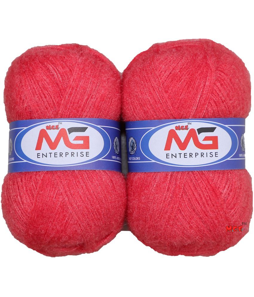     			M.G ENTERPRISE Feather Soft Needle Knitting Acrylic Wool (200 g, Candy Red)