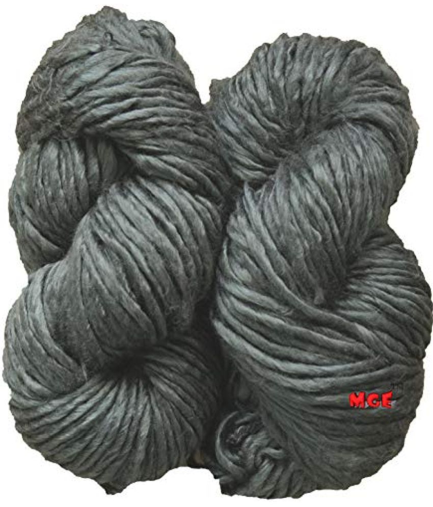     			M.G ENTERPRISE Knitting Roving Yarn Medium Thick Wool, Mouse Grey 200 gm Best Used with Knitting Needles, Crochet Needles Wool Roving Yarn for Knitting