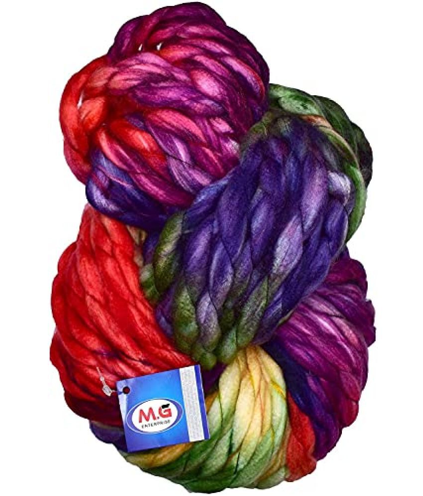     			M.G ENTERPRISE Knitting Yarn Thick Chunky Wool, Jumbo Floura 450 gm Best Used with Knitting Needles, Crochet Needles Wool Yarn for Knitting