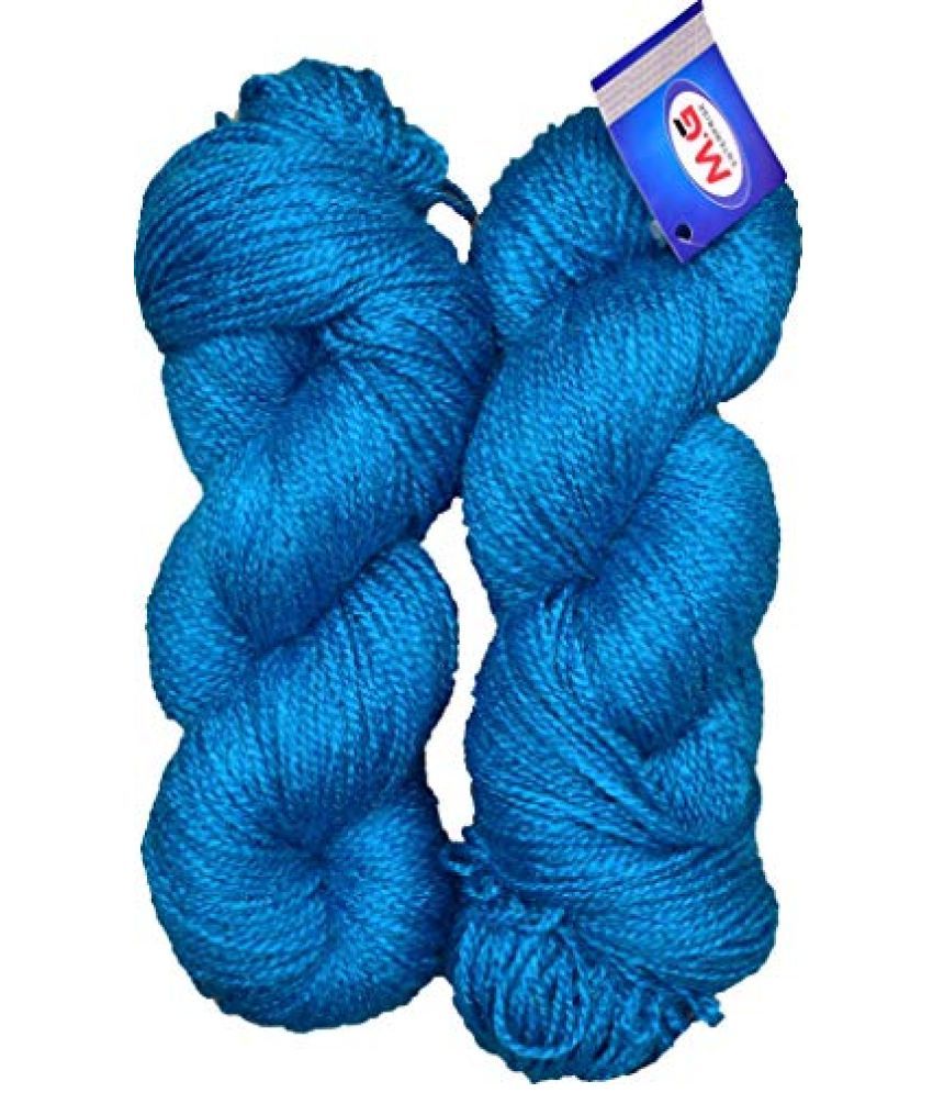     			M.G ENTERPRISE Knitting Yarn, RABIT Excel Blue (500 gm) Wool Hank Hand Knitting Wool/Art Craft Soft Fingering Crochet Hook Yarn, Needle Knitting Yarn Thread Dyed