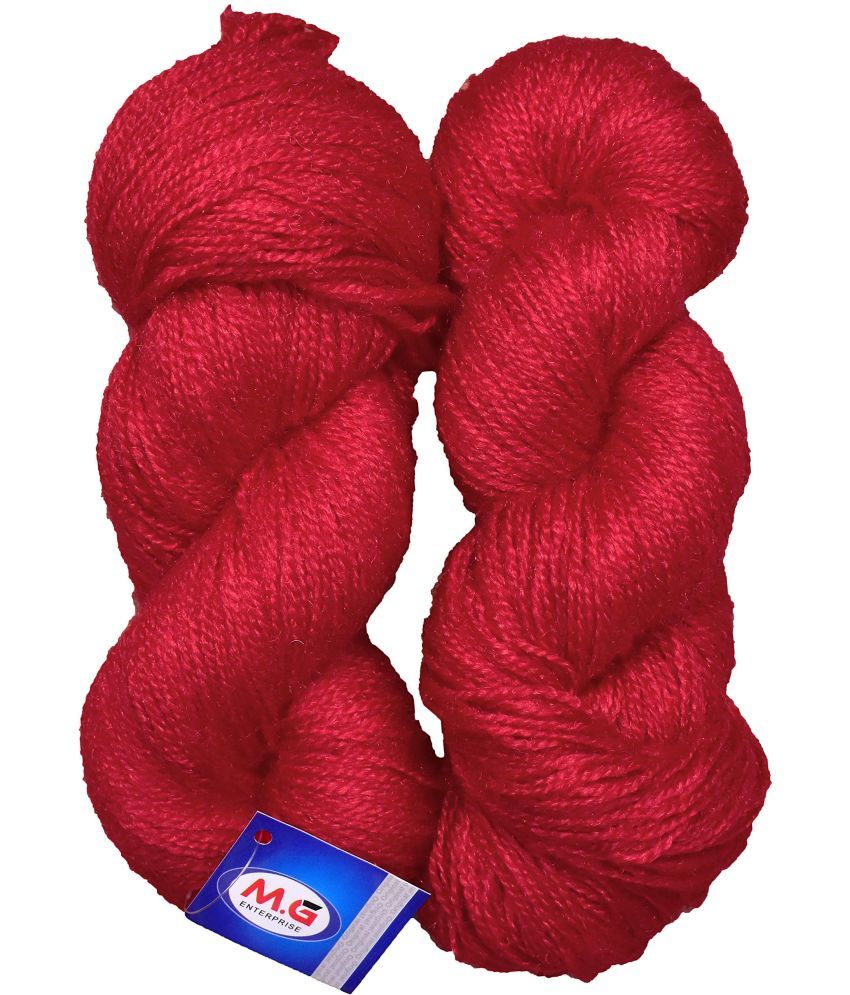     			M.G ENTERPRISE Knitting Yarn, RABIT Excel Red (500 gm) Wool Hank Hand Knitting Wool/Art Craft Soft Fingering Crochet Hook Yarn, Needle Knitting Yarn Thread Dyed