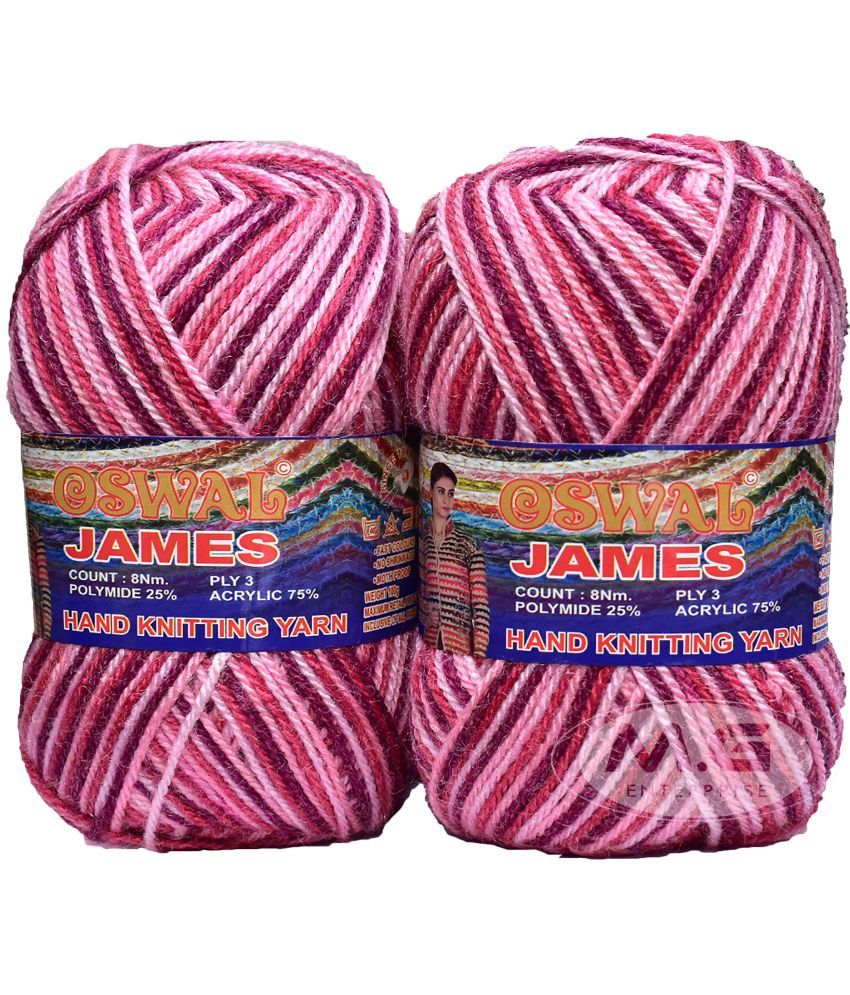     			M.G ENTERPRISE Os wal James Knitting Yarn Wool, Strawberry Ball 500 gm Best Used with Knitting Needles, Crochet Needles Wool Yarn for Knitting Os wal R