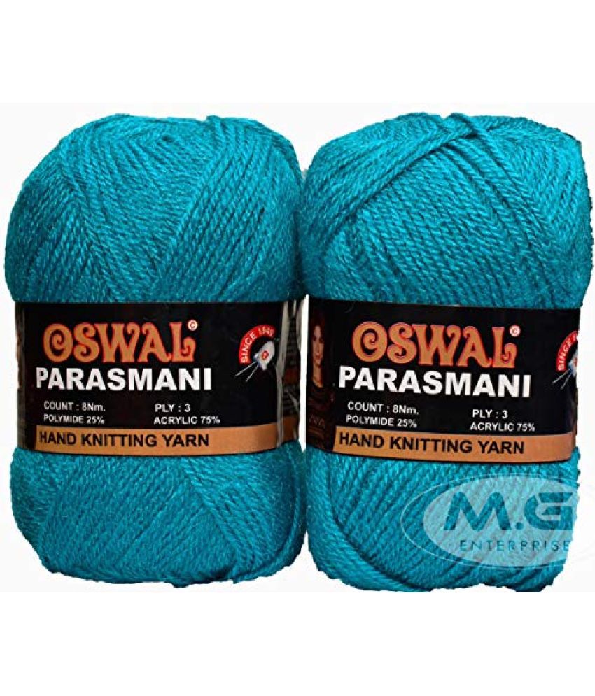     			M.G ENTERPRISE Os wal Parasmani Teal (200 gm) Wool Ball Hand Knitting Wool/Art Craft Soft Fingering Crochet Hook Yarn, Needle Knitting Yarn Thread dye V W XYZABFF