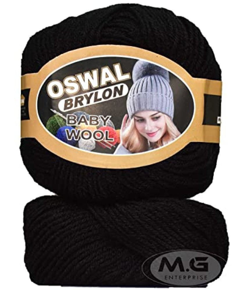     			M.G ENTERPRISE Os wal 100% Acrylic Wool Black 16 GMS Wool 4 ply Wool Ball Hand Knitting Wool/Art Craft Soft Fingering Crochet Hook Yarn- Art-AEBD