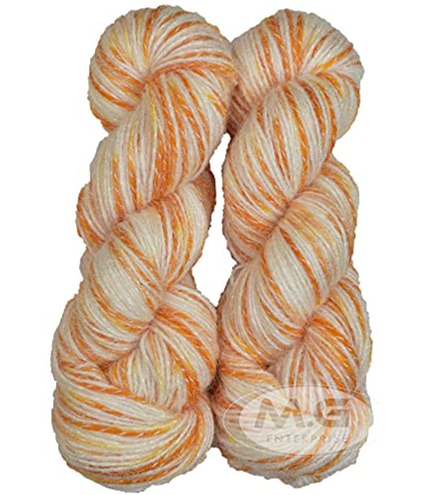     			M.G ENTERPRISE Os wal Knitting Yarn Arman Wool, Soft Fancy Wool Orange 200 gm Best Used with Knitting Needles, Soft Fancy Wool Crochet NeedlesWool Yarn for Knitting Os wal A