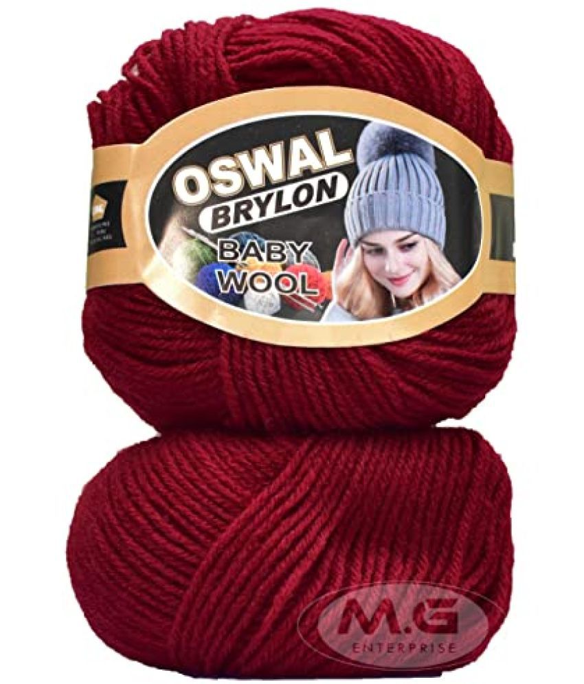     			M.G ENTERPRISE Os wal 100% Acrylic Wool Deep Red 16 GMS Wool 4 ply Wool Ball Hand Knitting Wool/Art Craft Soft Fingering Crochet Hook Yarn- Art-AEBB