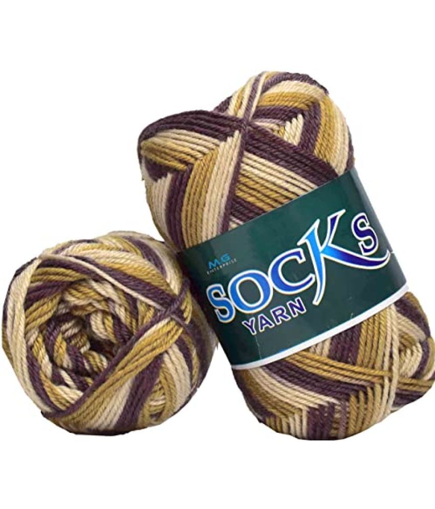     			M.G ENTERPRISE Premium Socks high Strength Nylon Yarn Suitable for Socks, Accessories, and Home Decor. 400 gm Golden Brown, Suitable for Both Crocheting & Knitting. DUAC