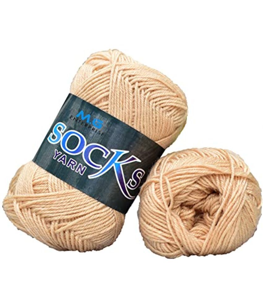     			M.G ENTERPRISE Premium Socks high Strength Nylon Yarn Suitable for Socks, Accessories, and Home Decor. 300 gm Light Skin, Suitable for Both Crocheting & Knitting. A