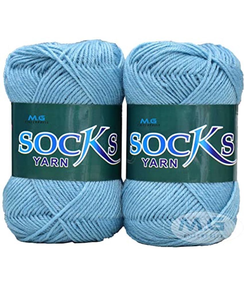     			M.G ENTERPRISE Premium Socks high Strength Nylon Yarn Suitable for Socks, Accessories, and Home Decor. 300 gm Sky Suitable for Both Crocheting & Knitting. A N PA