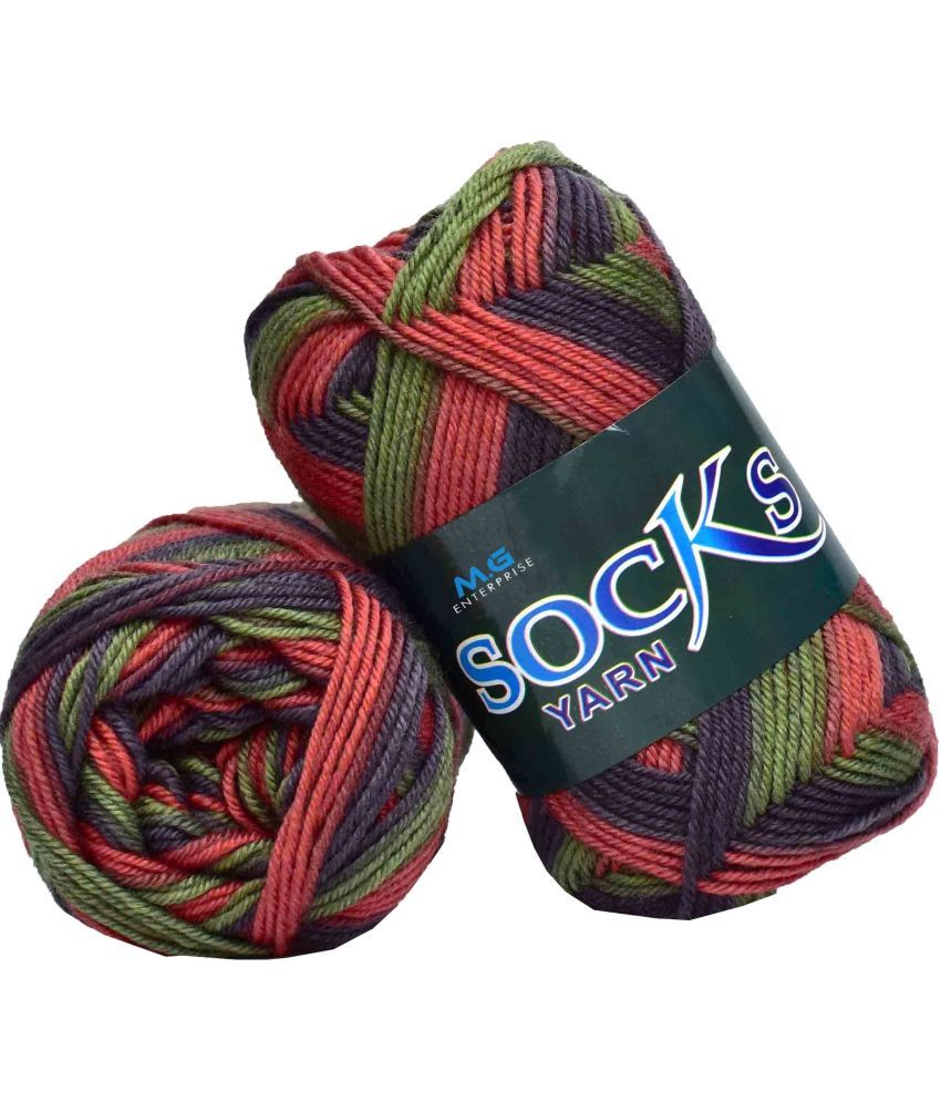     			M.G ENTERPRISE Premium Socks high Strength Nylon Yarn Suitable for Socks, Accessories, and Home Decor. 200 gm Berry, Suitable for Both Crocheting & Knitting. BWAC