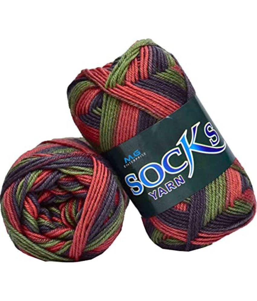     			M.G ENTERPRISE Premium Socks high Strength Nylon Yarn Suitable for Socks, Accessories, and Home Decor. 300 gm Berry, Suitable for Both Crocheting & Knitting. CXAC