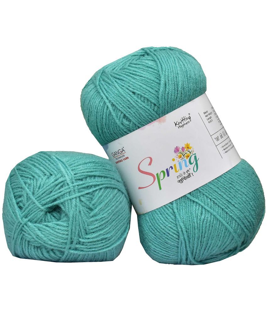     			M.G ENTERPRISE Spring Turquoise 400 GMS Wool Ball Hand Knitting Wool / Art Craft Soft Fingering Crochet Hook Yarn, Needle Knitting Yarn Thread Dyed-F Art-AEGD