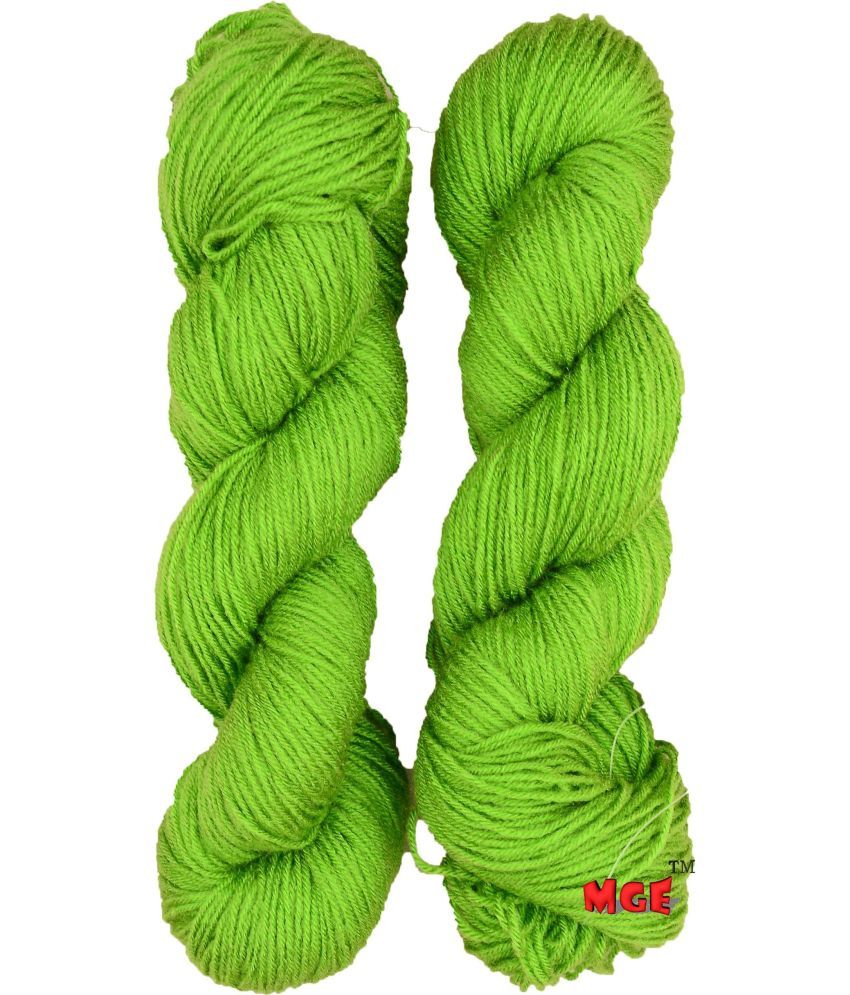     			M.G ENTERPRISE VAR dhman Brilon Hand Knitting Thread Dyed Wool/Art Craft Soft Fingering Crochet Hook Yarn (Green, 200 g)