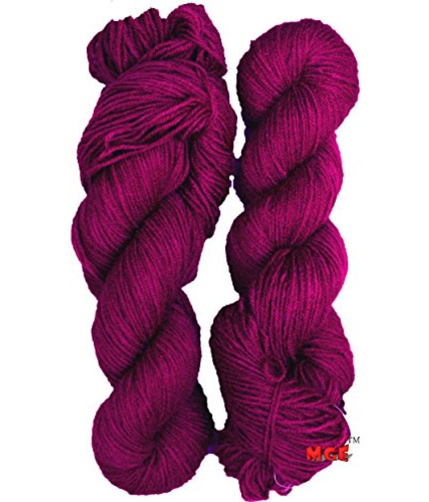     			M.G ENTERPRISE VAR dhman Brilon Dark 400 gm Hand Knitting Wool/Art Craft Soft Fingering Crochet Hook Yarn, Needle Acrylic Thread Dyed (Magenta)