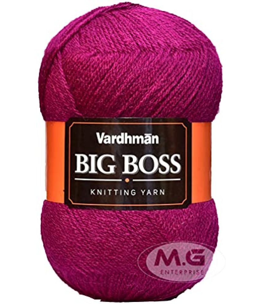     			M.G ENTERPRISE Vardhman Bigboss Deep Magenta (200 gm) Wool Ball Hand Knitting Wool/Art Craft Soft Fingering Crochet Hook Yarn, Needle Knitting Yarn Thread Dyed